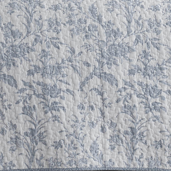 Laura Ashley Amberley Floral 100 Cotton Reversible Quilt Set & Reviews